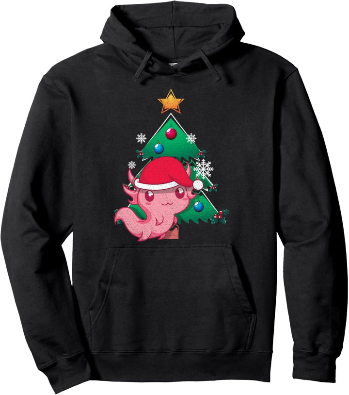 Weihnachtsbaum Mexiko Amphibien Frohe Weihnachten Axolotl Pullover Hoodie