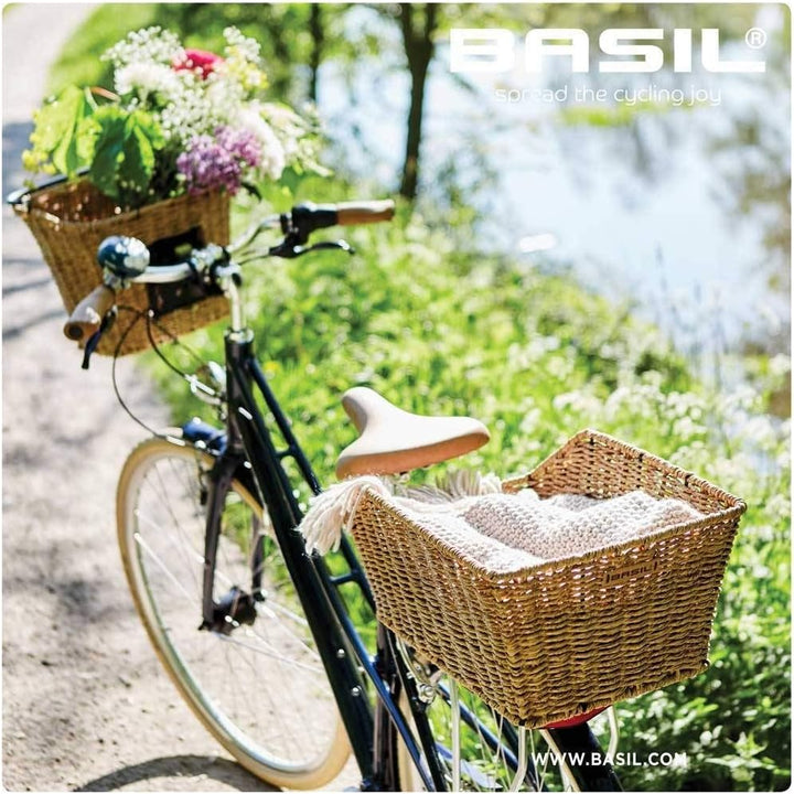 Basil Hinterradkorb Cento-Rattan Look Schwarz mit Rattan-Optik Single, Schwarz mit Rattan-Optik Sing