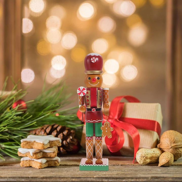 BESPORTBLE Weihnachtsdekoration, Nussknacker-Figur: 13,7 cm, Lebkuchenmann, Holz, Nussknacker, festl