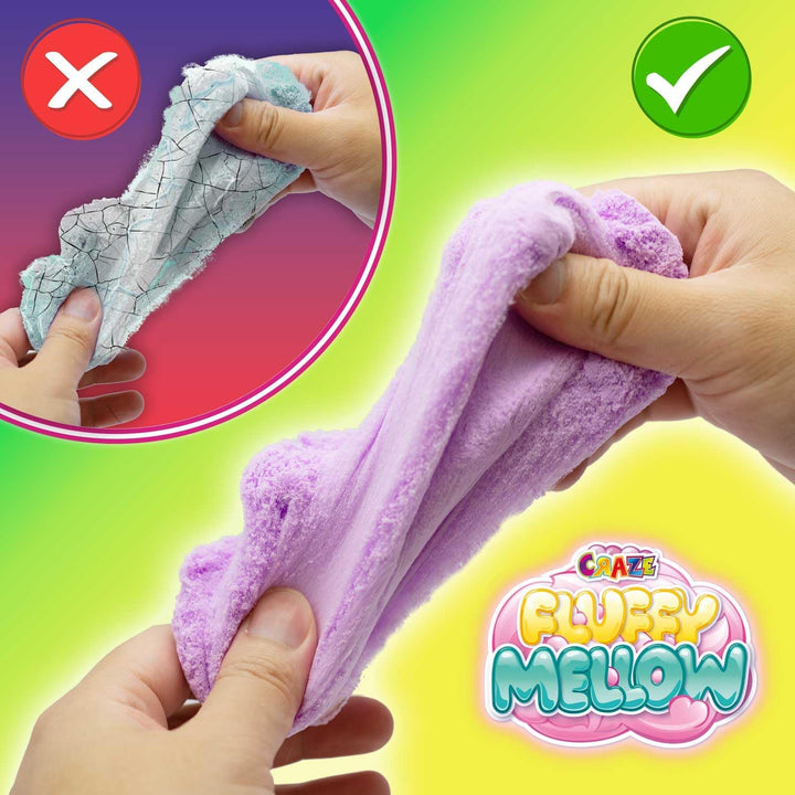 Craze Fluffy Mellow 12er Set - Knetmasse im Zipbeutel, 12x 25g luftige weiche Kinderknete mit Aroma,
