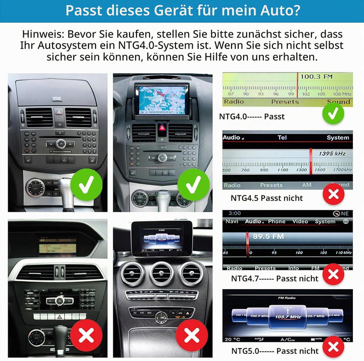Ninetom Autoradio 10,25-Zoll-Touchscreen mit kabellosem Carplay und Android Auto für 2008-2010 Merce