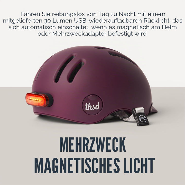 Thousand Chapter MIPS Fahrradhelm für Erwachsene, LED-Rücklicht, Radfahren &amp; Fahrradsicherheitszerti
