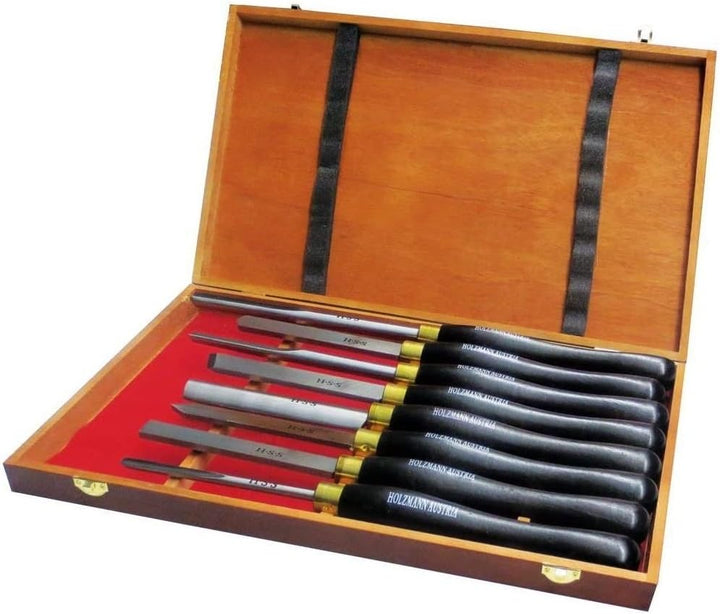HOLZMANN HSS-Profi-Drechselmesser Set 8-tlg H8TLGN Drechseleisen-Satz Drechseln