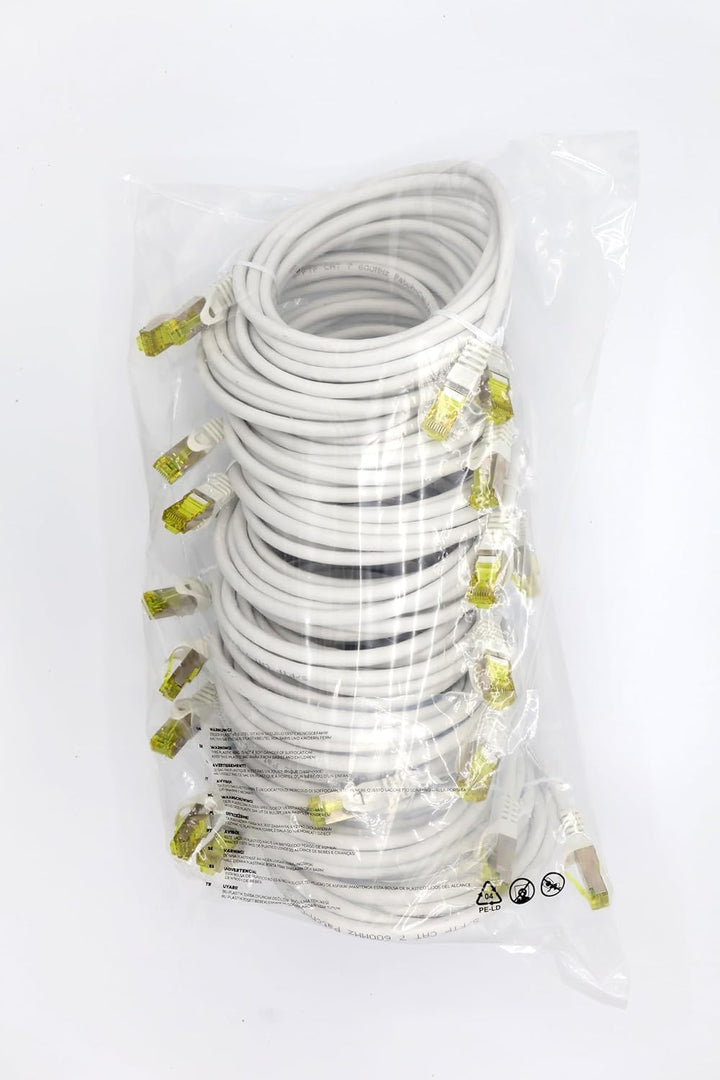 Cat.7 Netzwerkkabel 3m Weiss 10 Stück Cat7 Ethernetkabel Netzwerk LAN Kabel Rohkabel 10 Gb s SFTP PI