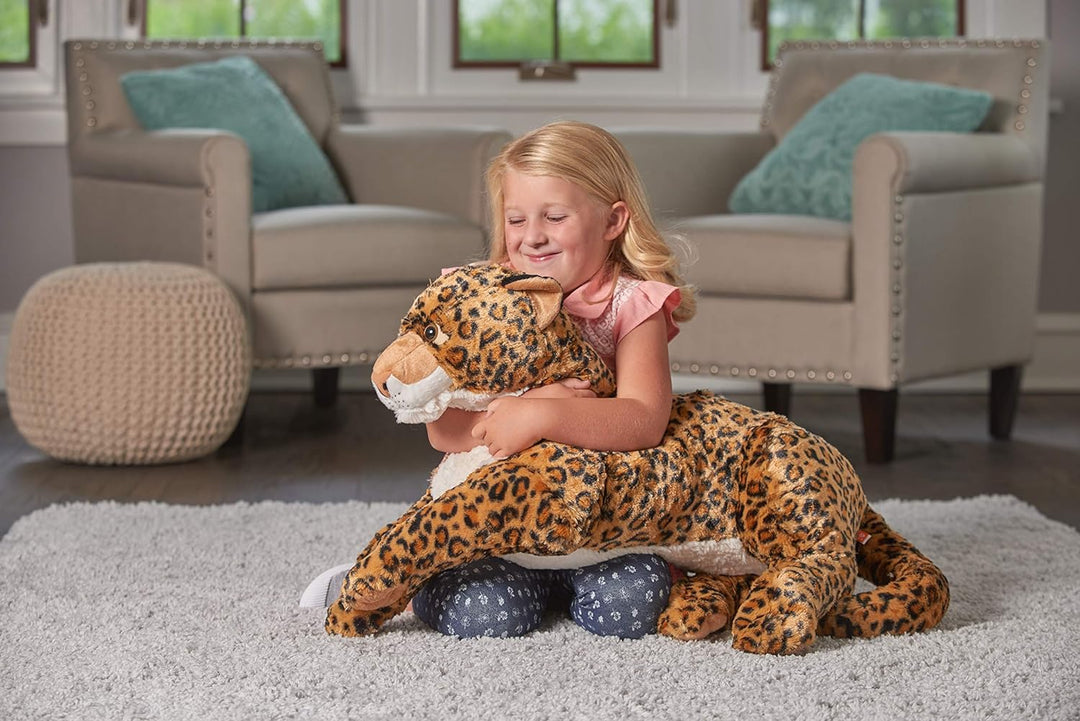 Wild Republic 19798 Jumbo Plüsch Leopard, grosses Kuscheltier, Plüschtier, Cuddlekins, 76 cm, Leopar