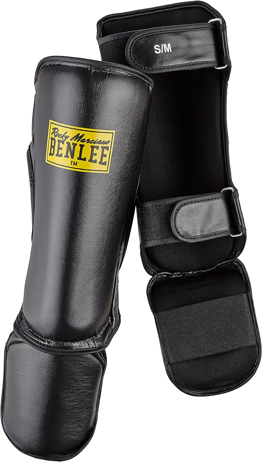 BENLEE Schienbeinschoner aus Kunstleder (1 Paar) Guardian Schwarz L-XL Bundle mit Rocky Marciano Box