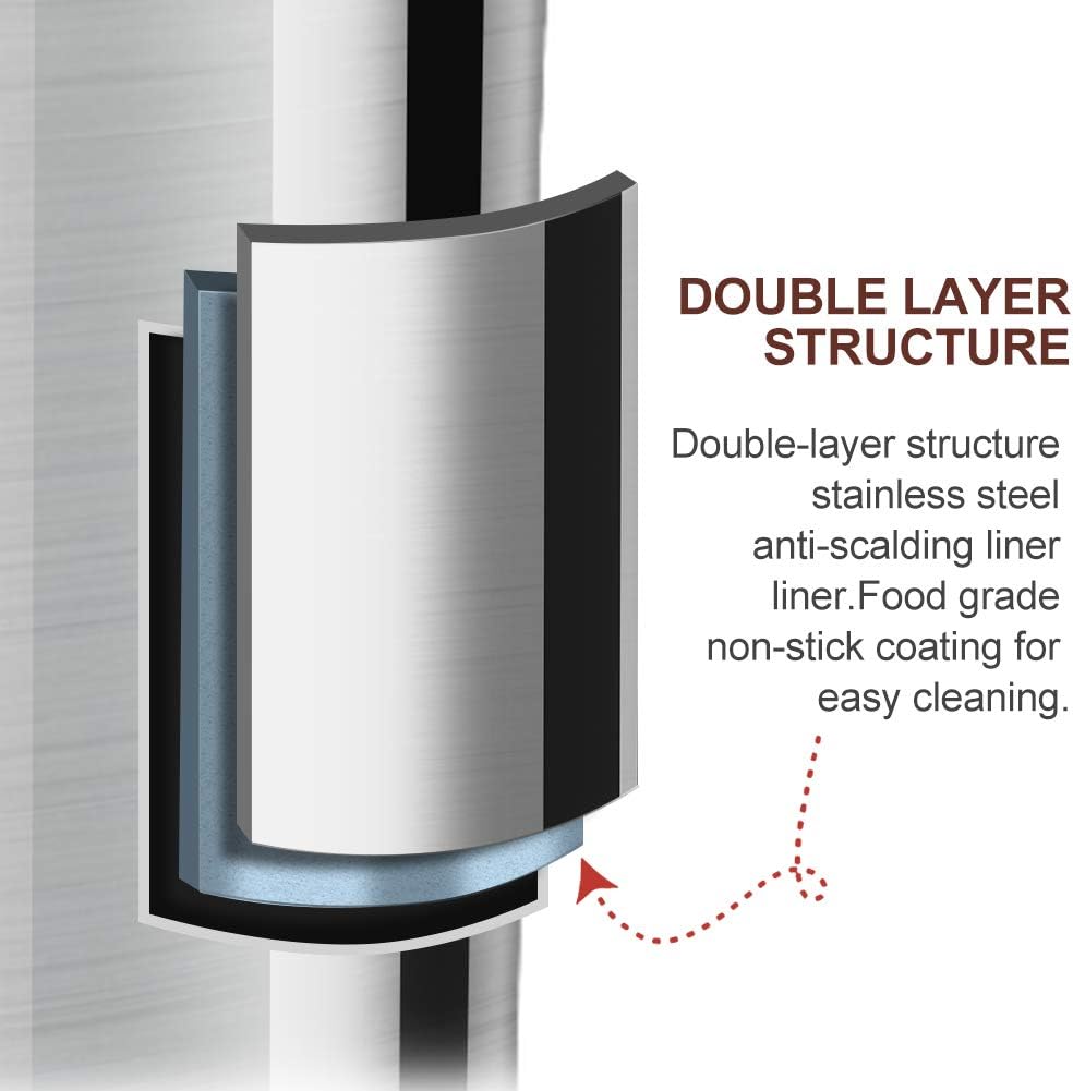 NWOUIIAY Milchaufschäumer Elektrisch 500W Edelstah Automatischer Milchschäumer 240ml Für heissen und