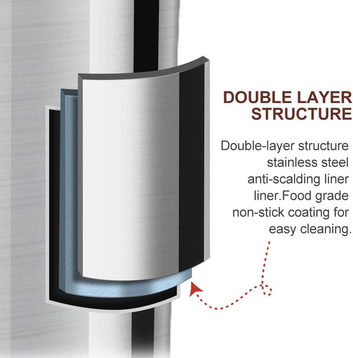 NWOUIIAY Milchaufschäumer Elektrisch 500W Edelstah Automatischer Milchschäumer 240ml Für heissen und