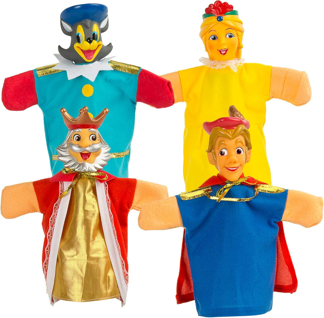 Leomark Bunte Puppen zum Spielen im Theater - 4 Märchen - Handpuppen für Kinder, Schneewittchen, Der