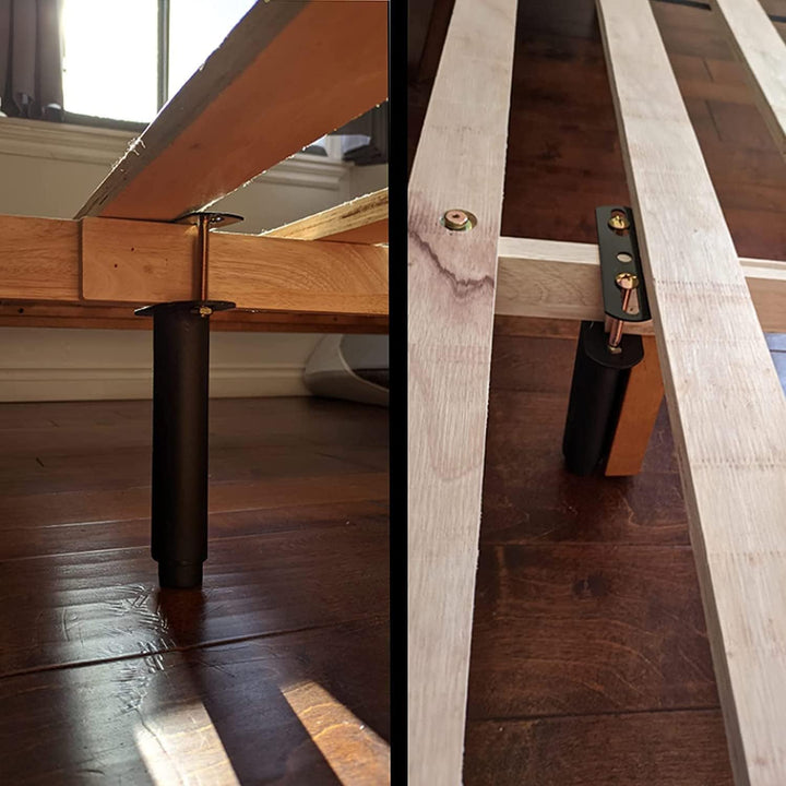 2 Bettbeine,Verstellbare Möbelfüsse 18-33cm,Einziehbar Bettfüsse,Strapazierfähig,Lattenstützbein,Met