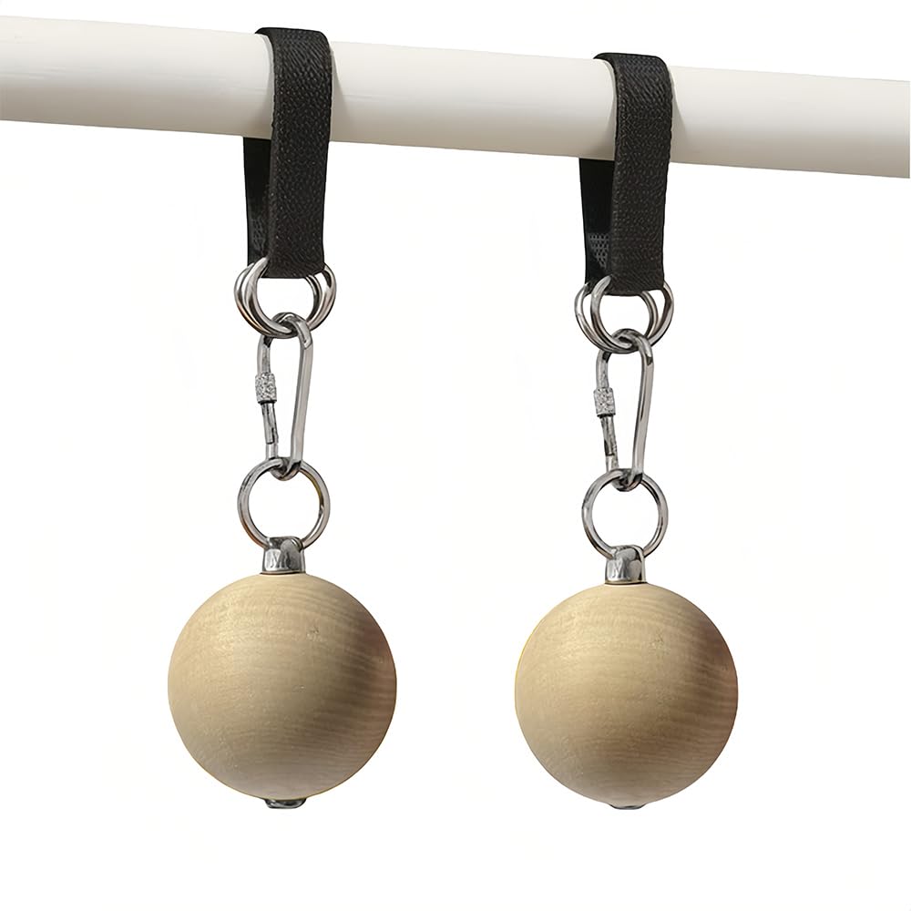 Griffbälle für Klimmzüge，Holz Klimmzugbälle，Trainingsset mit Klettergriffen，Armkrafttrainer，Griffkra