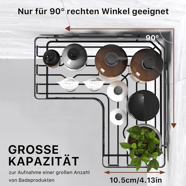 Kegii Duschablage ohne Bohren Ecke - Duschregal Schwarz Badezimmer Organizer Badregal ohne Bohren Du