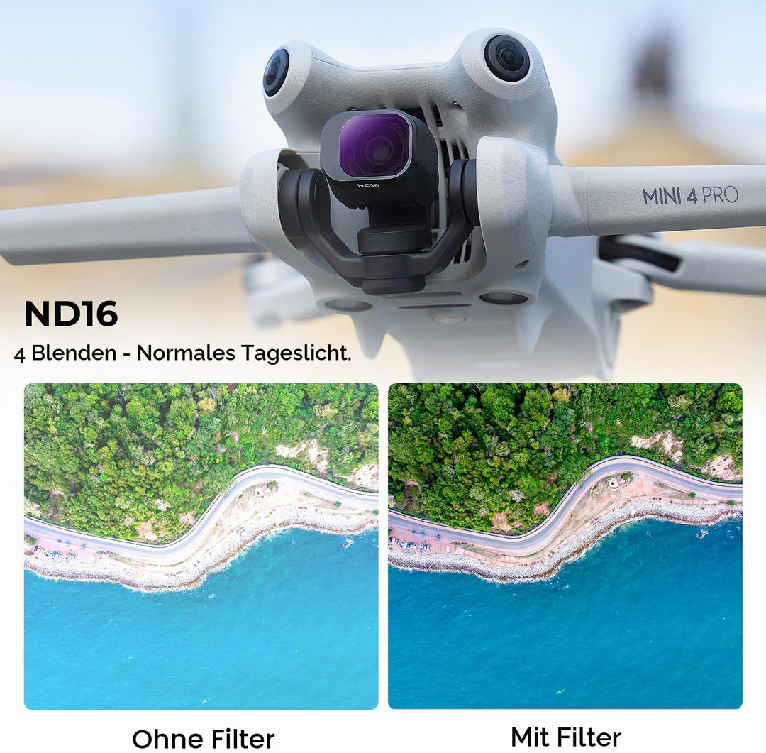 K&amp;F Concept Mini 4 Pro ND Filterset, 4 Stück ND8, ND16, ND32, ND64 Filter Kompatibel mit DJI Mini 4