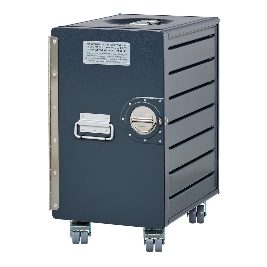 VanDeBord Bord Box XL mit Rollen Anthrazit, grosser Rollcontainer, original Flugzeugmöbel aus der Lu