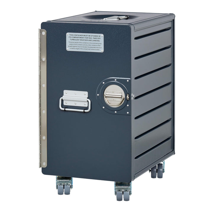 VanDeBord Bord Box XL mit Rollen Anthrazit, grosser Rollcontainer, original Flugzeugmöbel aus der Lu