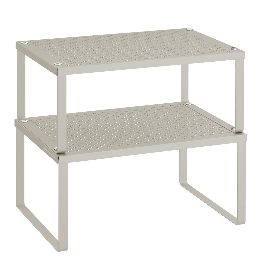 SONGMICS Gewürzregal, 2er Set, Küchenregal, Küchen-Organizer, Küche, Gewürzhalter, erweiterbar, stap