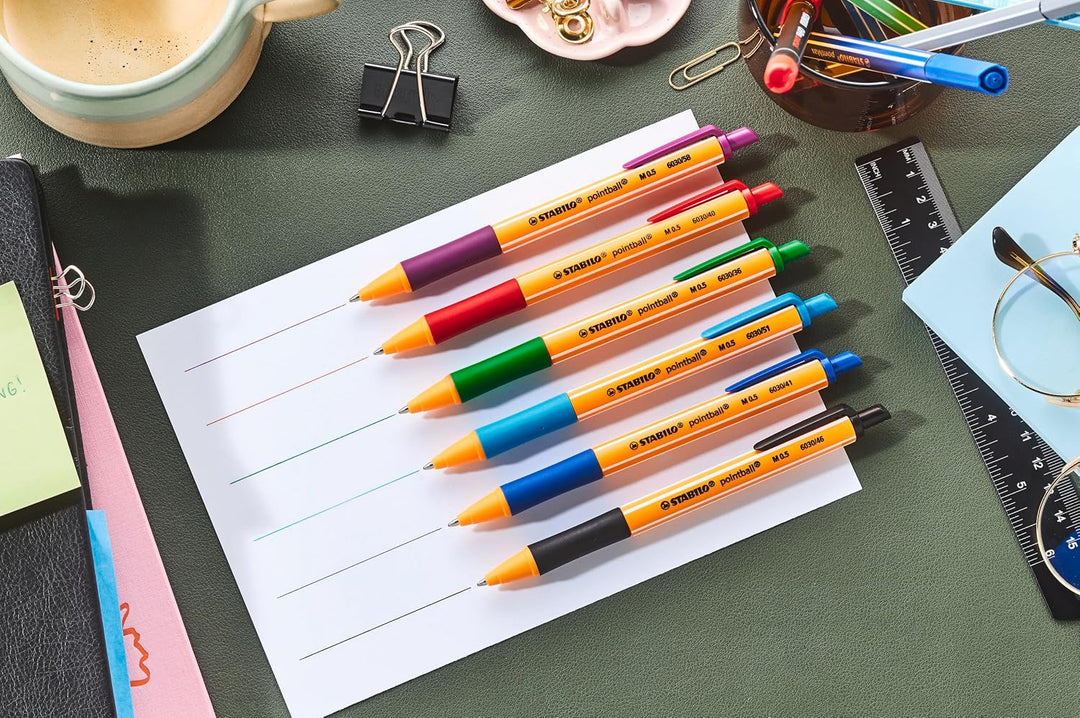 Druck-Kugelschreiber - STABILO pointball - 10er Pack - grün, grün