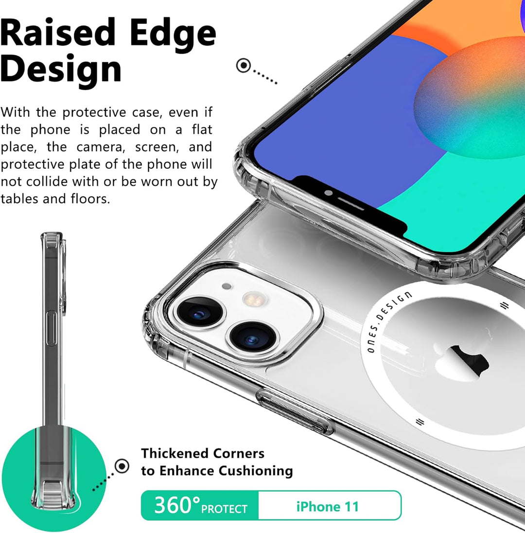 ONES Magnetisches HandyHülle für iPhone 11, Kompatibel mit MagSafe, Militärnorm Schutz Dünne Hülle,