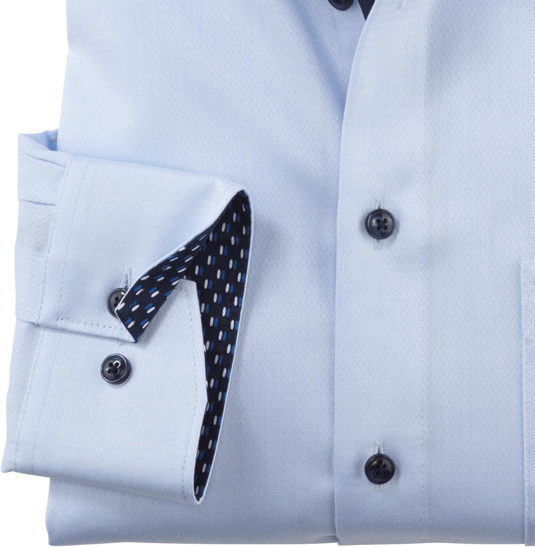 OLYMP Herren Businesshemd Langarm Luxor,Einfarbig,modern fit,Global Kent 37 Bleu 11, 37 Bleu 11