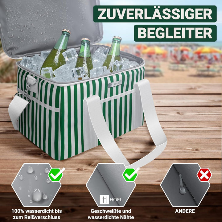 HOEL Kühltasche gross 20L &amp; 30L faltbar - Isolierte Thermotasche - Lunchtasche wasserdicht &amp; auslauf