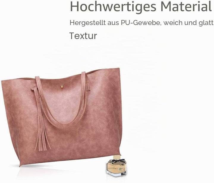 NICOLE&amp;DORIS Damen Tote Tasche Handtasche Schultertasche aus PU-Leder Umhängetaschen Mode grosse Han