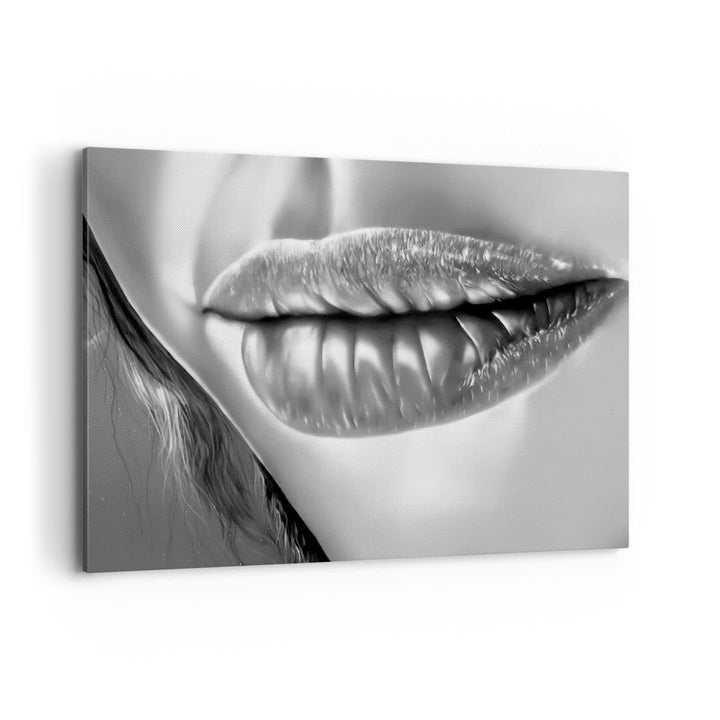 Bilder auf Leinwand 100x70cm Leinwandbild Lippen Gesicht weiblich Lippenstift Gross Wanddeko Bild Sc
