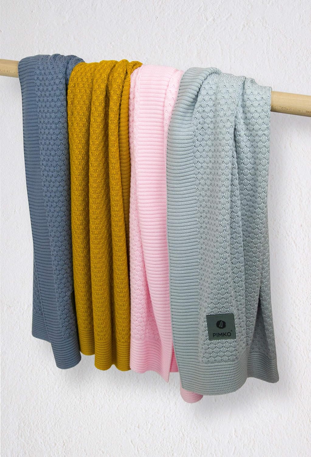 PIMKO 100% Bambusdecke Babydecke Strickdecke Kuscheldecke für Jungen und Mädchen Schmusedecke weich