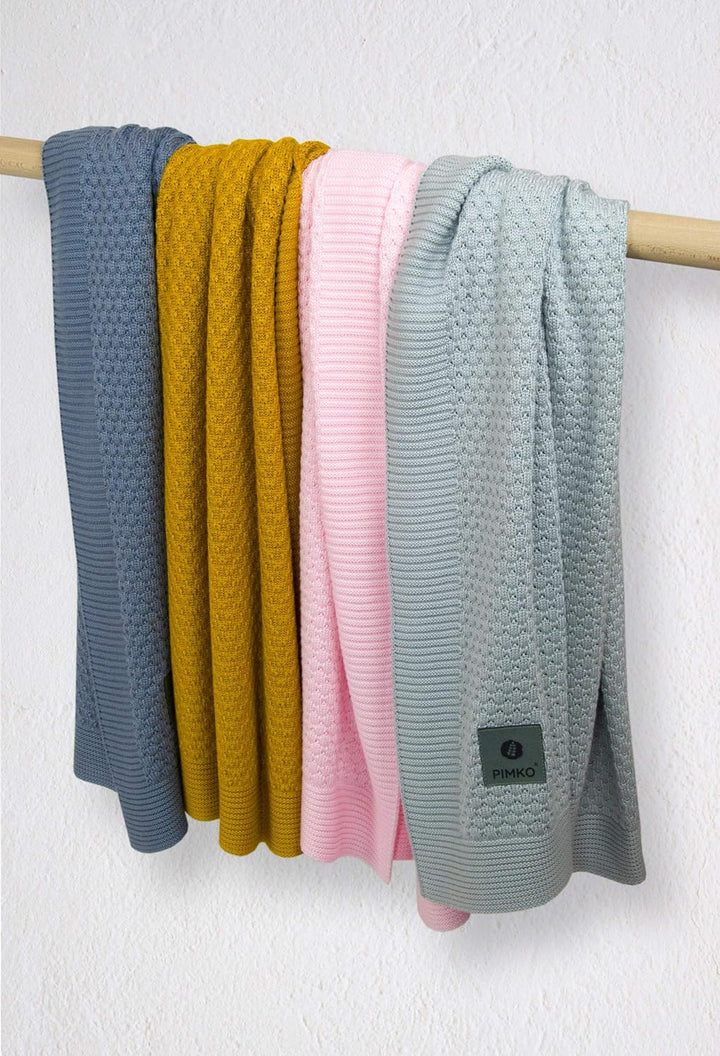 PIMKO 100% Bambusdecke Babydecke Strickdecke Kuscheldecke für Jungen und Mädchen Schmusedecke weich
