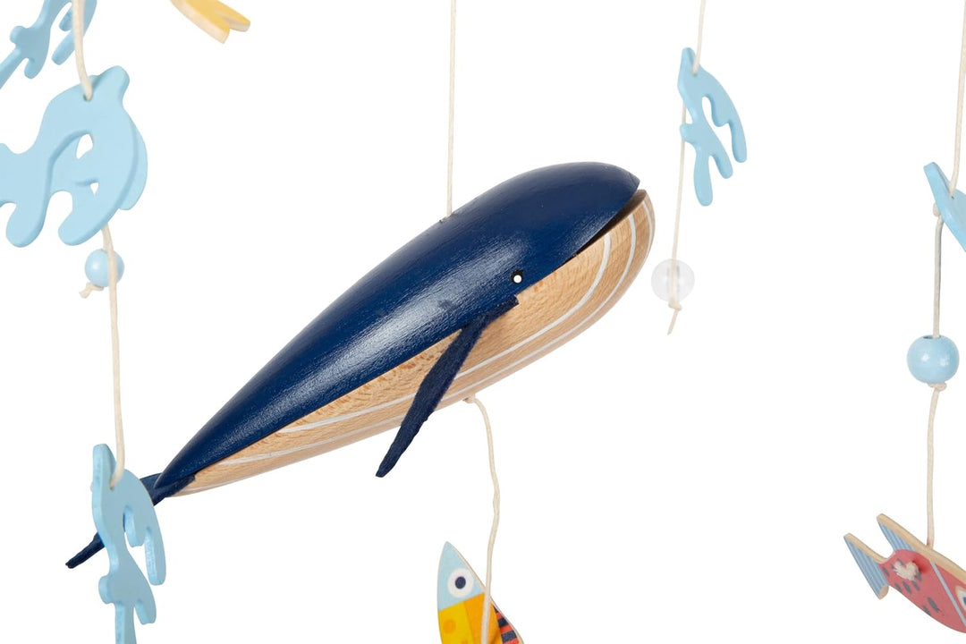small foot Mobile "Grosser Ozean" aus Holz, 3D-Mobile im maritimen Look, ideal für Kleinkinder und B