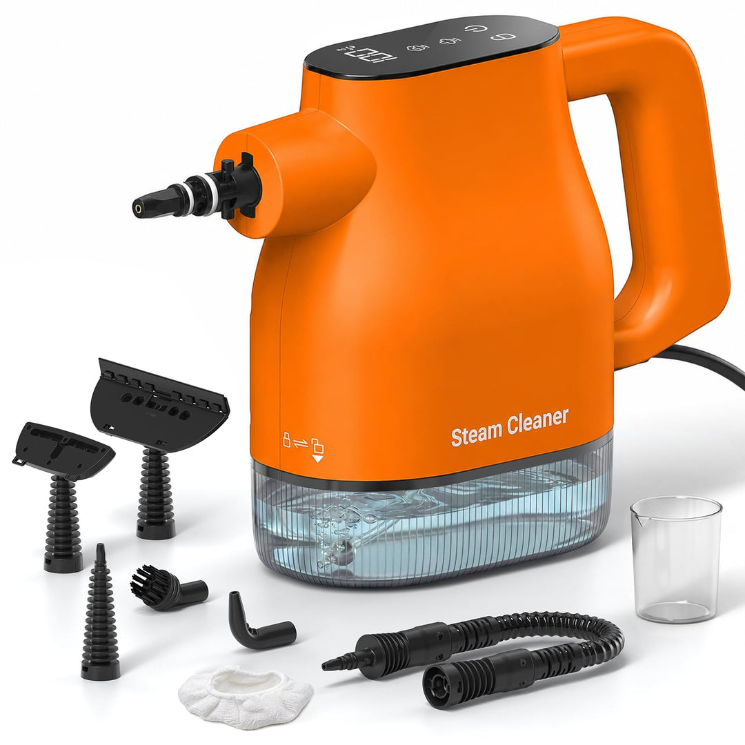 Handdampfreiniger mit Smart-Touchscreen, 10 Sek. Aufheizzeit, 400 ml Wassertank, 4 m Netzkabel, 2 Da
