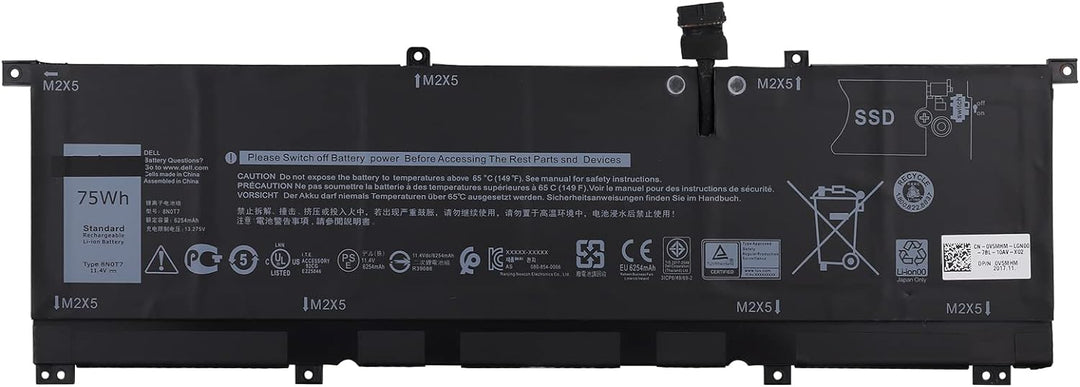 SwarKing Ersatz Akku Kompatibel mit 8N0T7 Dell XPS 15-9575-D1805TS D1605TS i7-8705G Precision