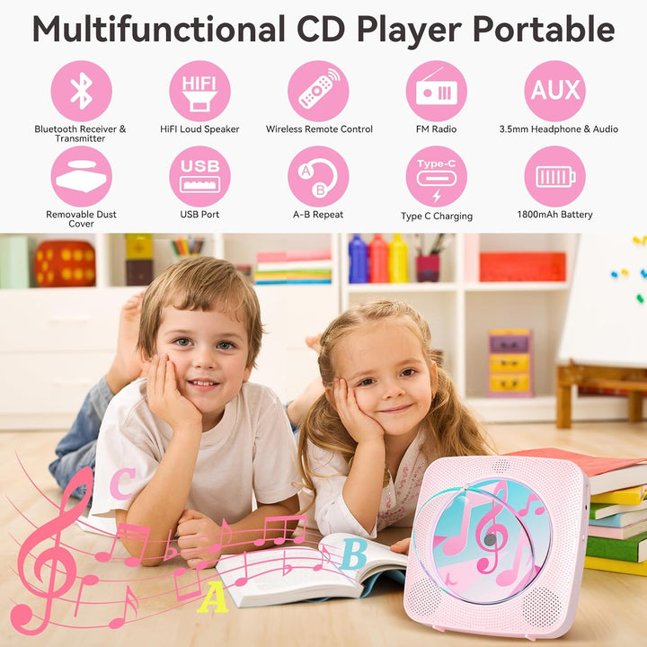 Radio mit CD Player Kinder: Kegaudio Tragbarer CD Players Tragbar mit Bluetooth Lautsprecher Frontan