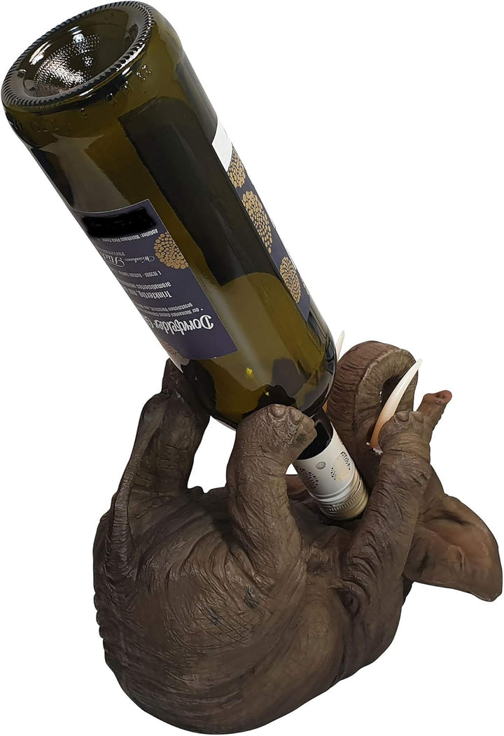 Flaschenhalter Weinflaschenhalter durstiger Elefant Figur Skulptur lustige Deko Glückelefant