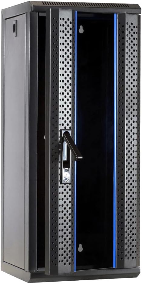 15 HE - 10 Zoll Serverschrank - mit Glastür - (BxTxH) 312x310x752mm - Schwarz - für Zuhause und im B