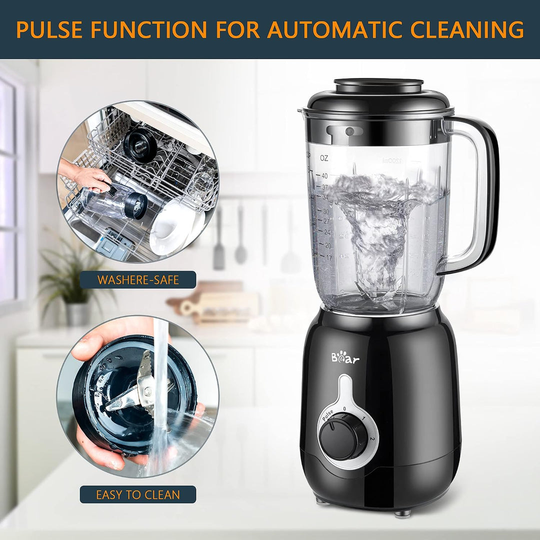 Bear Countertop Blender, 500W Professioneller Smoothie Mixer mit 1200ml Becher für Shakes und Smooth