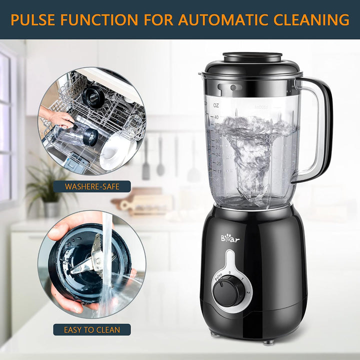 Bear Countertop Blender, 500W Professioneller Smoothie Mixer mit 1200ml Becher für Shakes und Smooth