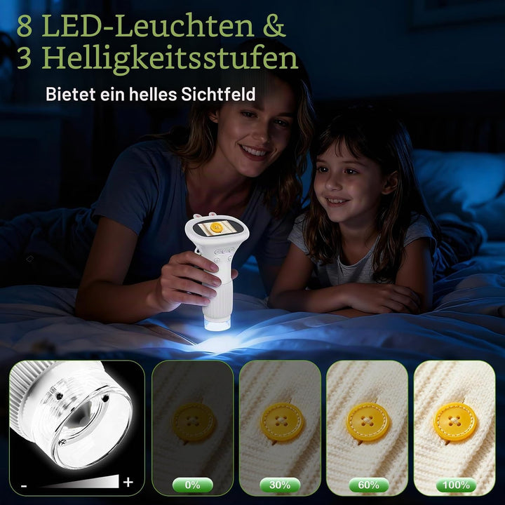GlobalCrown Mikroskop für Kinder,Hand Mikroskop Digital 2.0 Zoll Bildschirm 200x Taschenmikroskop,PC