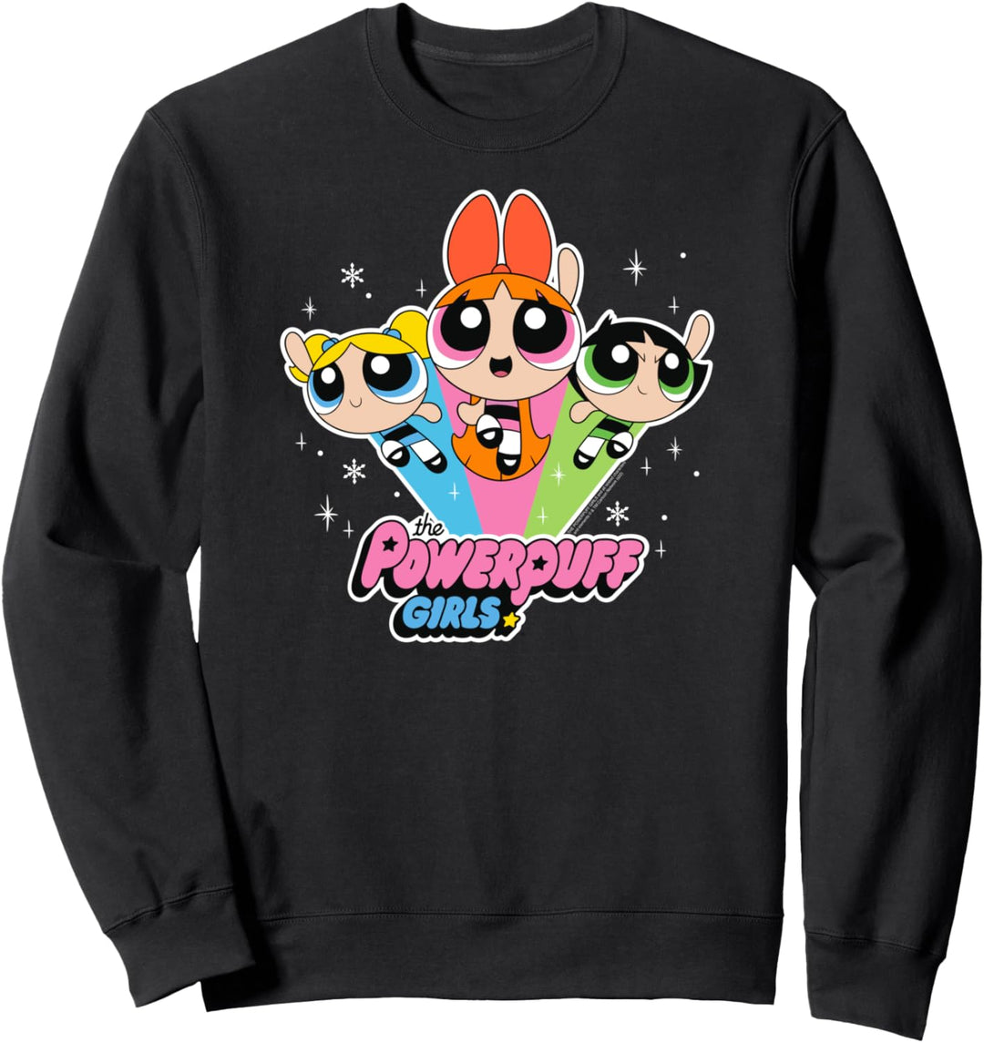 Cartoon Network The Powerpuff Girls Logo With Snowflakes Sweatshirt