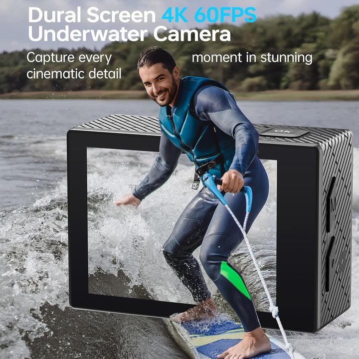 128G Action Cam 4K60FPS 40MP WiFi Unterwasserkamera 40M Wasserdicht Ultra HD Touchscreen Actioncam 1