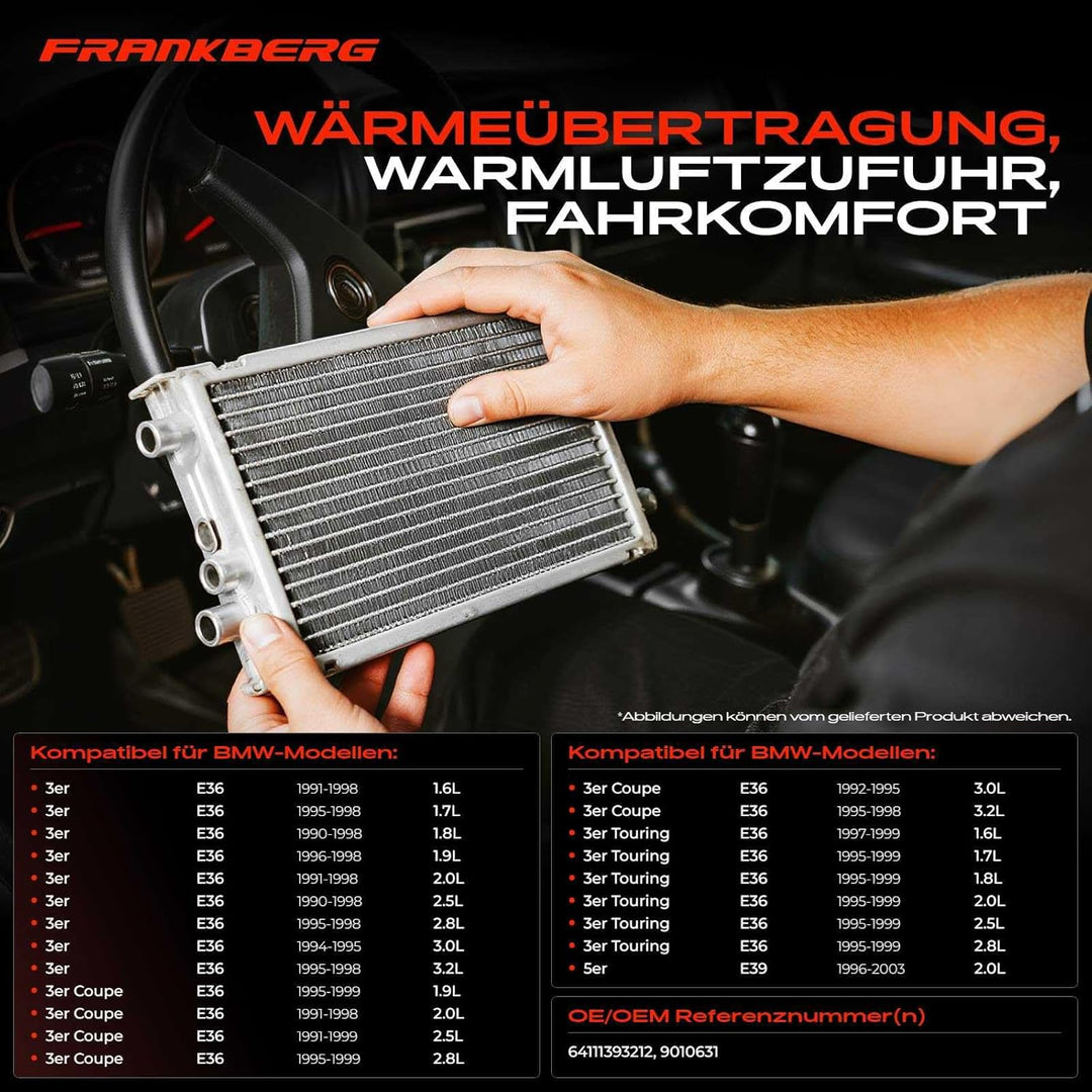 Frankberg Wärmetauscher Kompatibel mit 3er E36 316 318 320 323 325 328 M3 3.0 M3 3.2 1.6L-3.2L 1990-