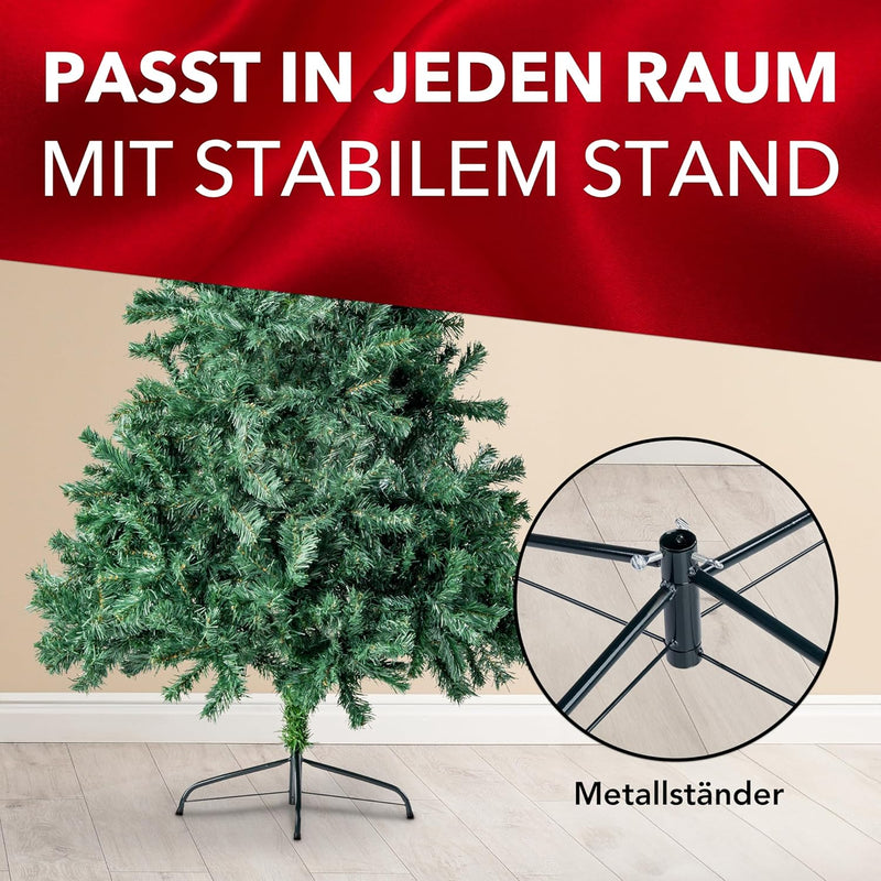 Künstlicher Weihnachtsbaum Tannenbaum 30,60,90,120, 150, 180,210 240cm Christbaum Baum GRÜN Weiss Sc