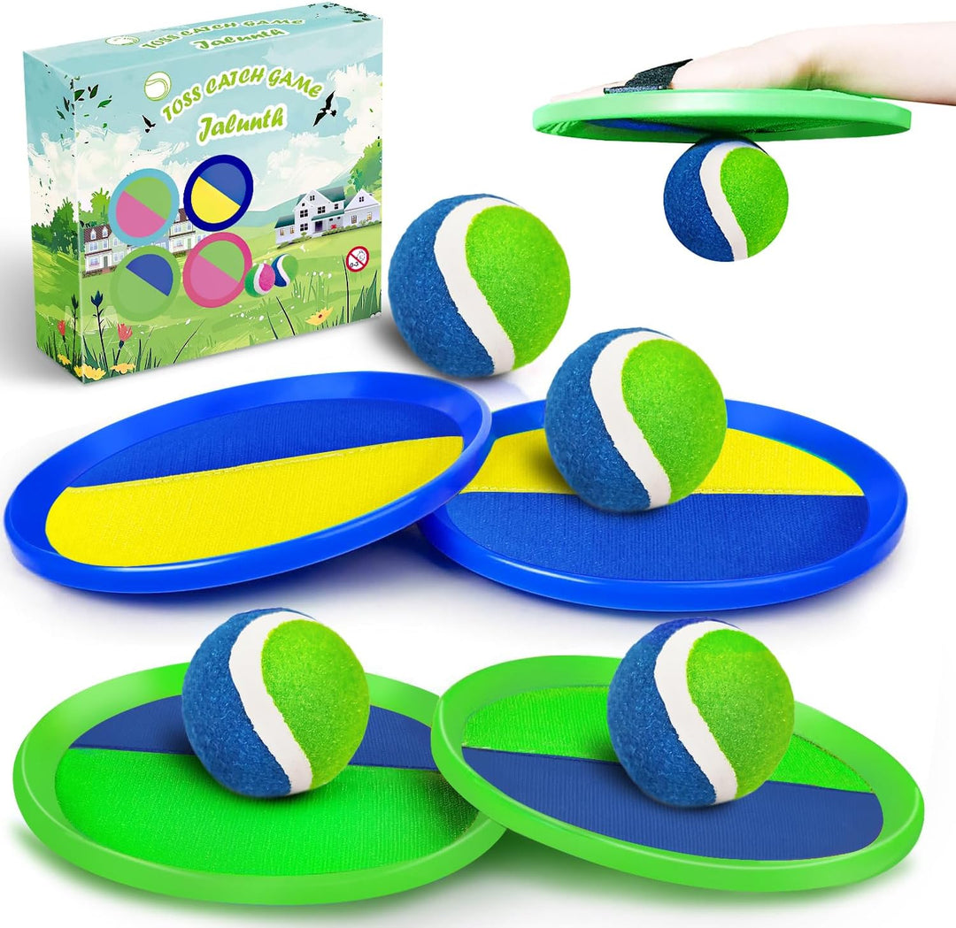 Jalunth Klettballspiel Klettball Strandspielzeug Strandspiele Wurfspiel Kinder Erwachsene Garten Out