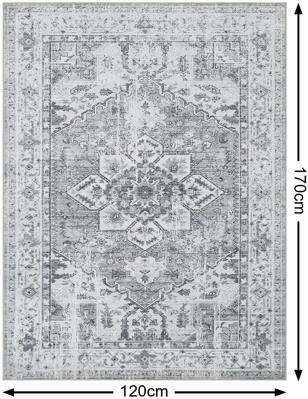 WONGS BEDDING Boho Teppich Wohnzimmer Schlafzimmer Kurzflor Teppiche Waschbar Weich rutschfest Vinta