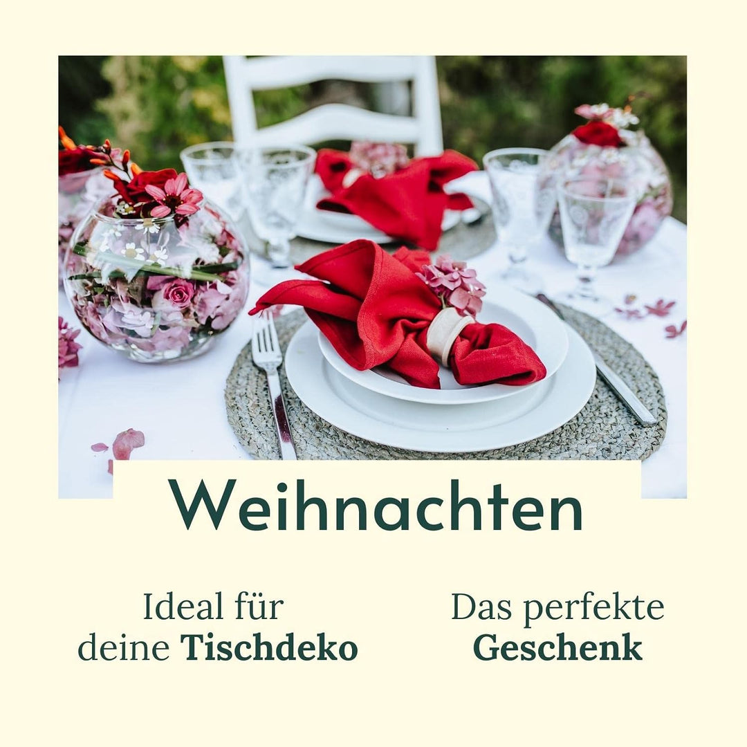 BewusstGrün I 12 Faire &amp; Nachhaltige Stoffservietten + Faltanleitungen I 100% Bio-Baumwolle I 45x45