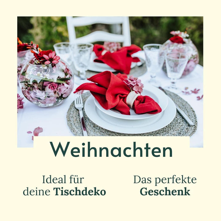 BewusstGrün I 12 Faire &amp; Nachhaltige Stoffservietten + Faltanleitungen I 100% Bio-Baumwolle I 45x45