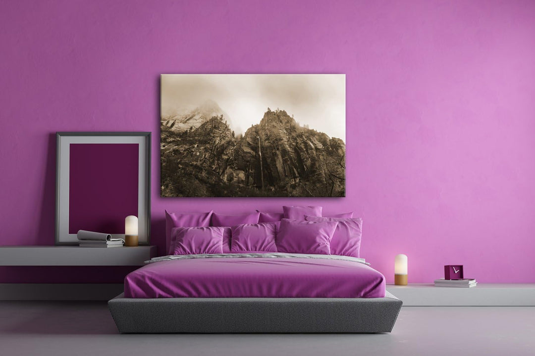 deyoli Berge im Zion Nationalpark Utha Format: 80x60 Effekt: Sepia als Leinwand, Motiv fertig gerahm
