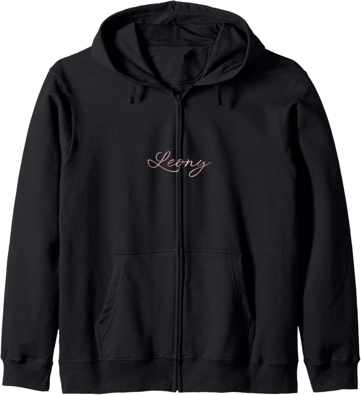 Leony Mädchen Name Vorname Frau Pink Geschenk Mode Outfits Kapuzenjacke