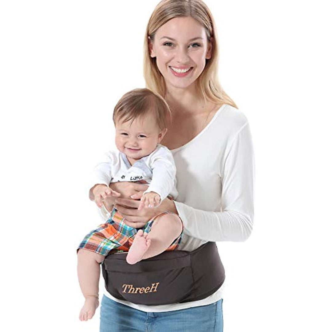 ThreeH Baby Hipseat hüftsitz baby kleinkinder taille hocker babytrage rücken vorne BC10 Brown Braun,