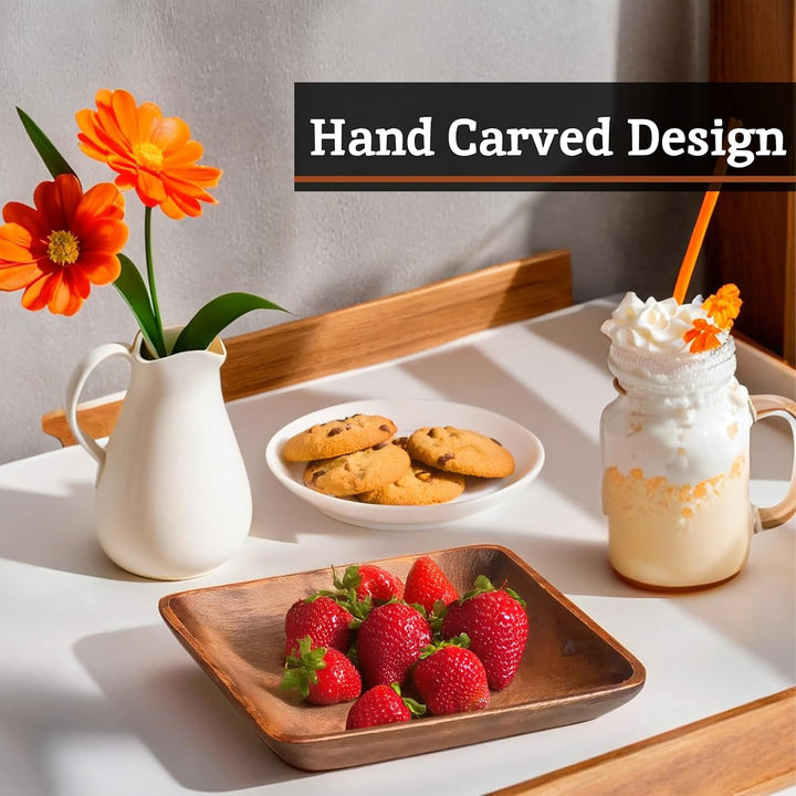 Premier Housewares Kora Servierplatte, Akazienholz, H4 x W25 x D25cm, Brown