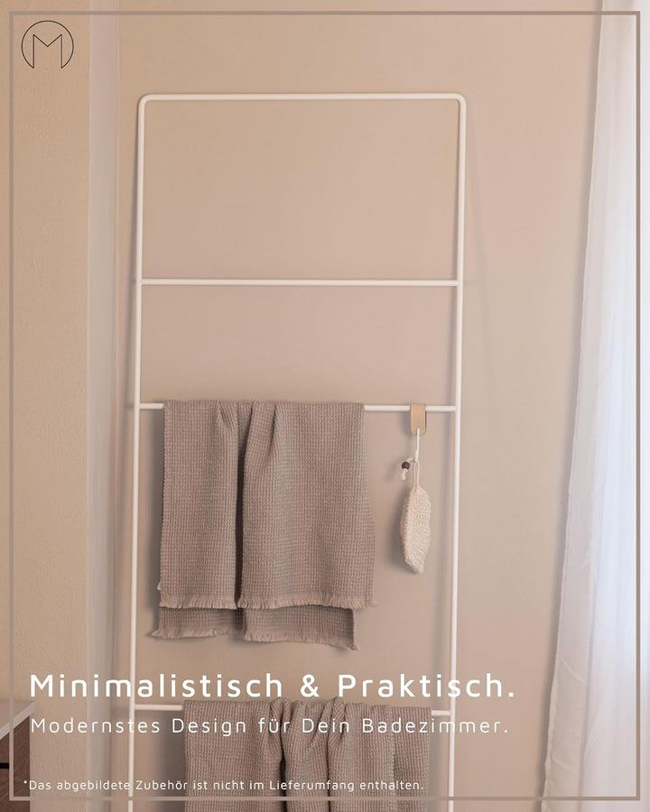 Metallbude Handtuchhalter ESTINA - Schwarz - Platzsparende Handtuchleiter aus pulverbeschichtetem Me
